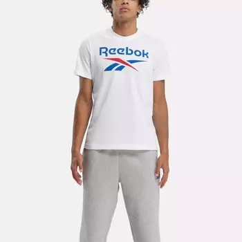 Футболка Identity с большим логотипом Reebok, белый/синий