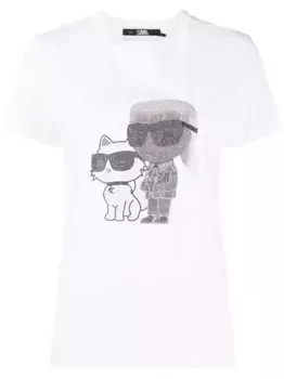 Футболка Ikon со стразами KARL LAGERFELD, белый