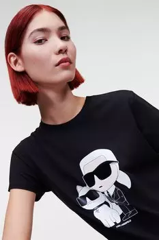 Футболка Ikonik из органического хлопка с логотипом Karl Lagerfeld, черный