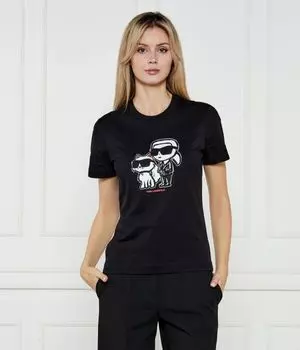 Футболка иконка эскиз дуэт Regular fit Karl Lagerfeld, черный