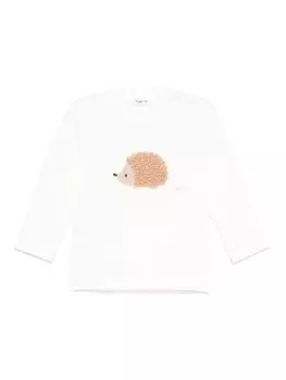 Футболка Il Gufo с аппликацией в виде ежика, белый