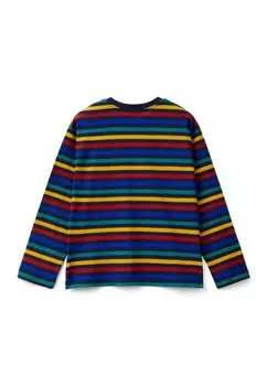 Футболка IN STRIPED AND EMBROIDERED LOGO IN HEART POSITION United Colors of Benetton, разноцветный