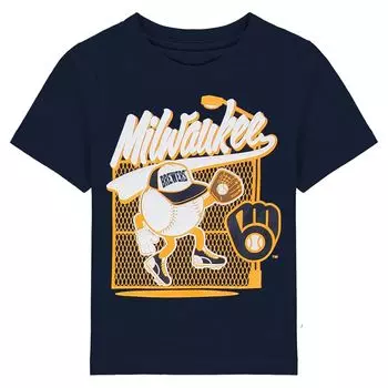 Футболка Infant Navy Milwaukee Brewers On the Fence Outerstuff