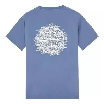 Футболка institutional one graphic t-shirt 'light blue' Stone Island, голубой