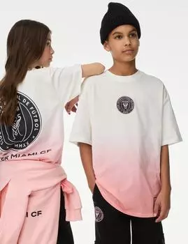 Футболка Inter Miami из чистого хлопка Marks & Spencer, розовый