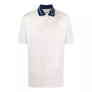 Футболка interlock g short sleeve polo white Gucci, белый