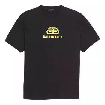 Футболка interlocked bb regular fit t-shirt 'black' Balenciaga, черный