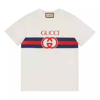 Футболка interlocking g t-shirt 'white' Gucci, белый