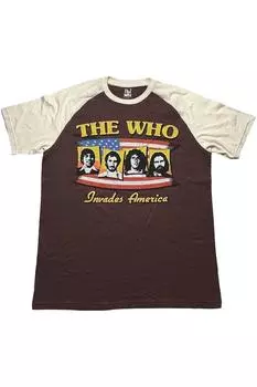 Футболка Invades America реглан The Who, коричневый
