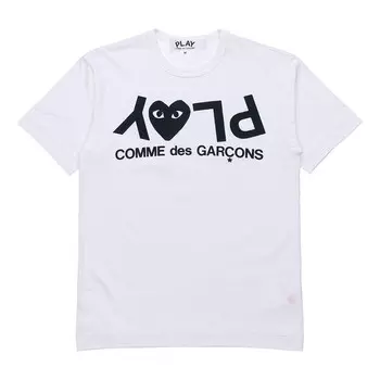 Футболка inverted text t-shirt 'white' Comme Des Garcons Play, белый