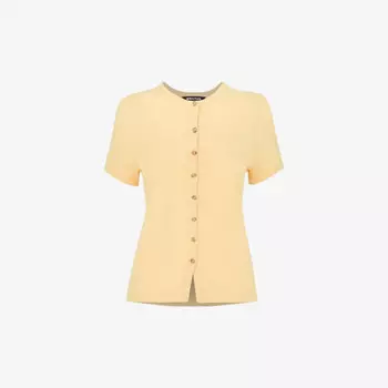 Футболка Isla из хлопка с круглым вырезом и застежкой на пуговицы Whistles, желтый