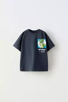 Футболка история игрушек disney ZARA, антрацитово-серый