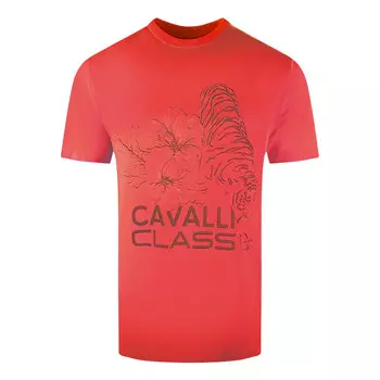 Футболка it с цветочным тигровым узором класса cavalli Cavalli Class, красный