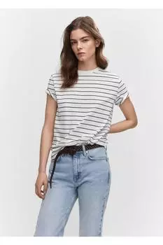 Футболка из 100% хлопка Mango, белый