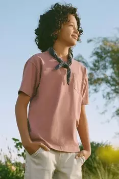 Футболка из 100% хлопка премиум класса с карманом Abercrombie & Fitch, красный