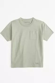 Футболка из 100% хлопка премиум класса с карманом Abercrombie & Fitch, зеленый