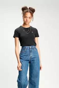 Футболка из 100% хлопка с круглым вырезом и логотипом Футболка 37697 Levi's, черный