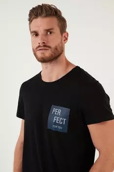 Футболка из 100 % хлопка с круглым вырезом с принтом 5902349 Buratti, черный