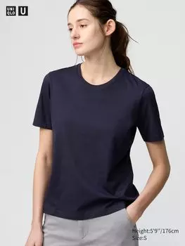 Футболка из 100% хлопка supima Uniqlo, синий