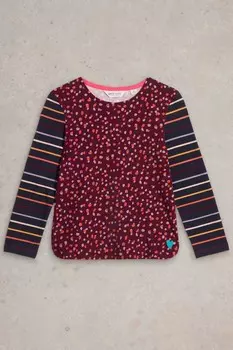 Футболка из 100% хлопка в полоску White Stuff, фиолетовый