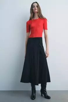 Футболка из 100% шерсти ZARA, красный