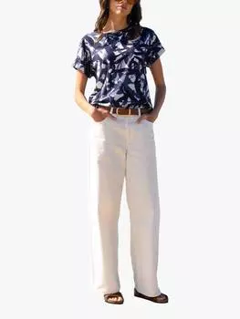 Футболка из абстрактного джерси slub Celtic & Co., темно-синий/белый