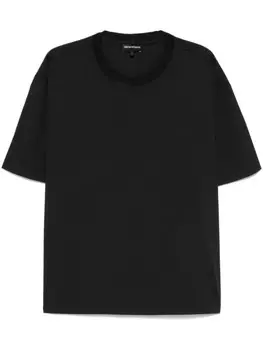 Футболка из эластичного атласа Emporio Armani, черный