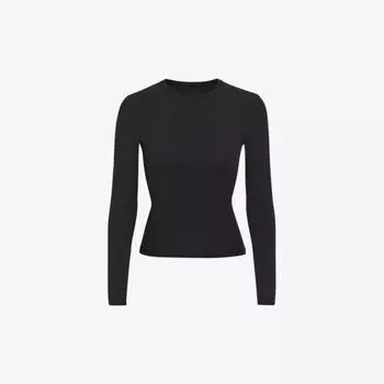 Футболка из эластичного джерси подходит всем Skims, оникс