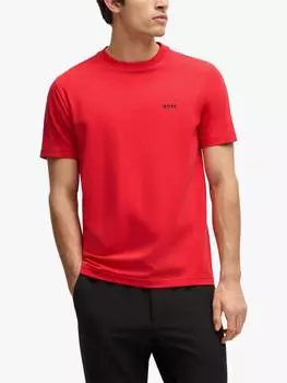 Футболка из эластичного джерси с логотипом HUGO BOSS, цвет Open Red