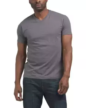 Футболка из эластичного джерси с V-образным вырезом Kenneth Cole, цвет Charcoal