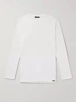 Футболка из эластичного хлопка и модала TOM FORD, белый