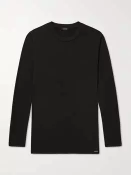 Футболка из эластичного хлопка и модала TOM FORD, черный