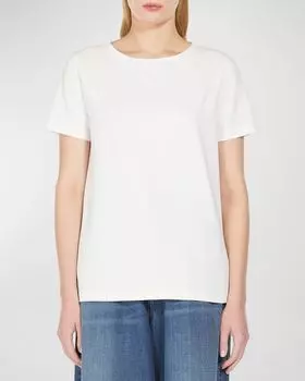 Футболка из эластичного хлопка Multib с круглым вырезом Weekend Max Mara, цвет White