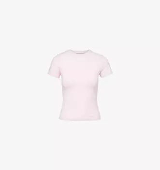 Футболка из эластичного хлопка с круглым вырезом и короткими рукавами Good American, розовый