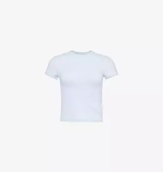 Футболка из эластичного хлопка с круглым вырезом и короткими рукавами Good American, фиолетовый