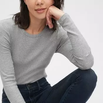 Футболка из эластичного хлопка supima и модала Gap, серый
