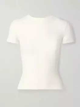 Футболка из эластичного хлопкового джерси Skims, белый