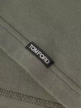 Футболка из эластичного хлопкового джерси TOM FORD, зеленый