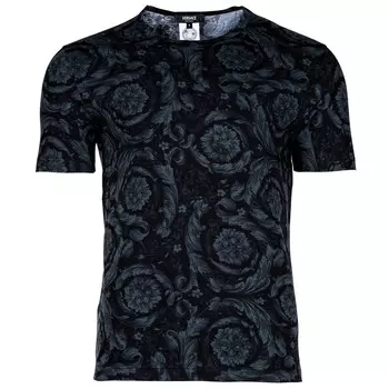 Футболка из эластичного органического джерси barocco по всей поверхности Versace, черный