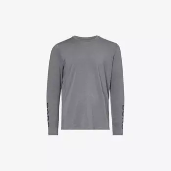 Футболка из эластичного переработанного полиэстера с круглым вырезом и фирменным принтом Bjorn Borg, серый