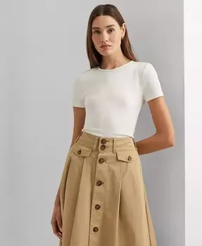 Футболка из эластичного трикотажа Lauren Ralph Lauren, белый