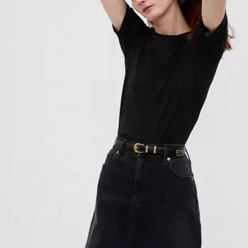 Футболка из эластичной смеси хлопка и вискозы Gap, черный