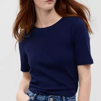 Футболка из эластичной смеси хлопка и вискозы Gap, синий