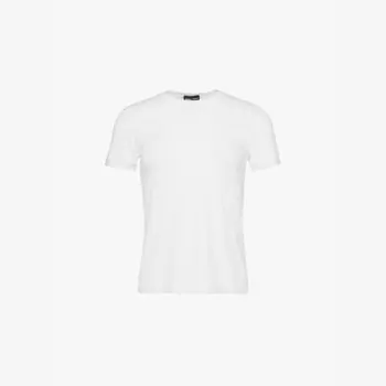 Футболка из эластичной ткани с круглым вырезом и короткими рукавами Giorgio Armani, белый