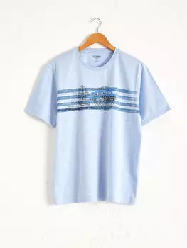 Футболка из чесаного хлопка с круглым вырезом и принтом LCWAIKIKI Classic