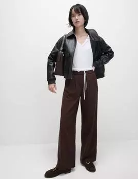 Футболка из чистого хлопка с V-образным вырезом Marks & Spencer, мягкий белый