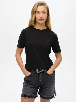 Футболка из чистого органического хлопка с вышивкой essential logo Superdry, черный