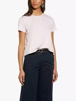 Футболка из чистого органического хлопка свободного кроя SISLEY, розовый