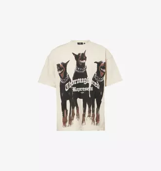 Футболка из чистокровного хлопкового джерси Represent, белый