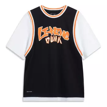 Футболка из двух частей с рисунком в виде кольца Li-Ning, черный